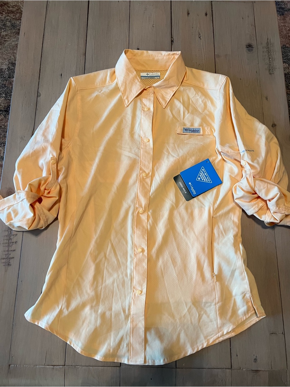 Lightweight Peach Sun-Protective Button-Up Shirt - Columbia XS NWY